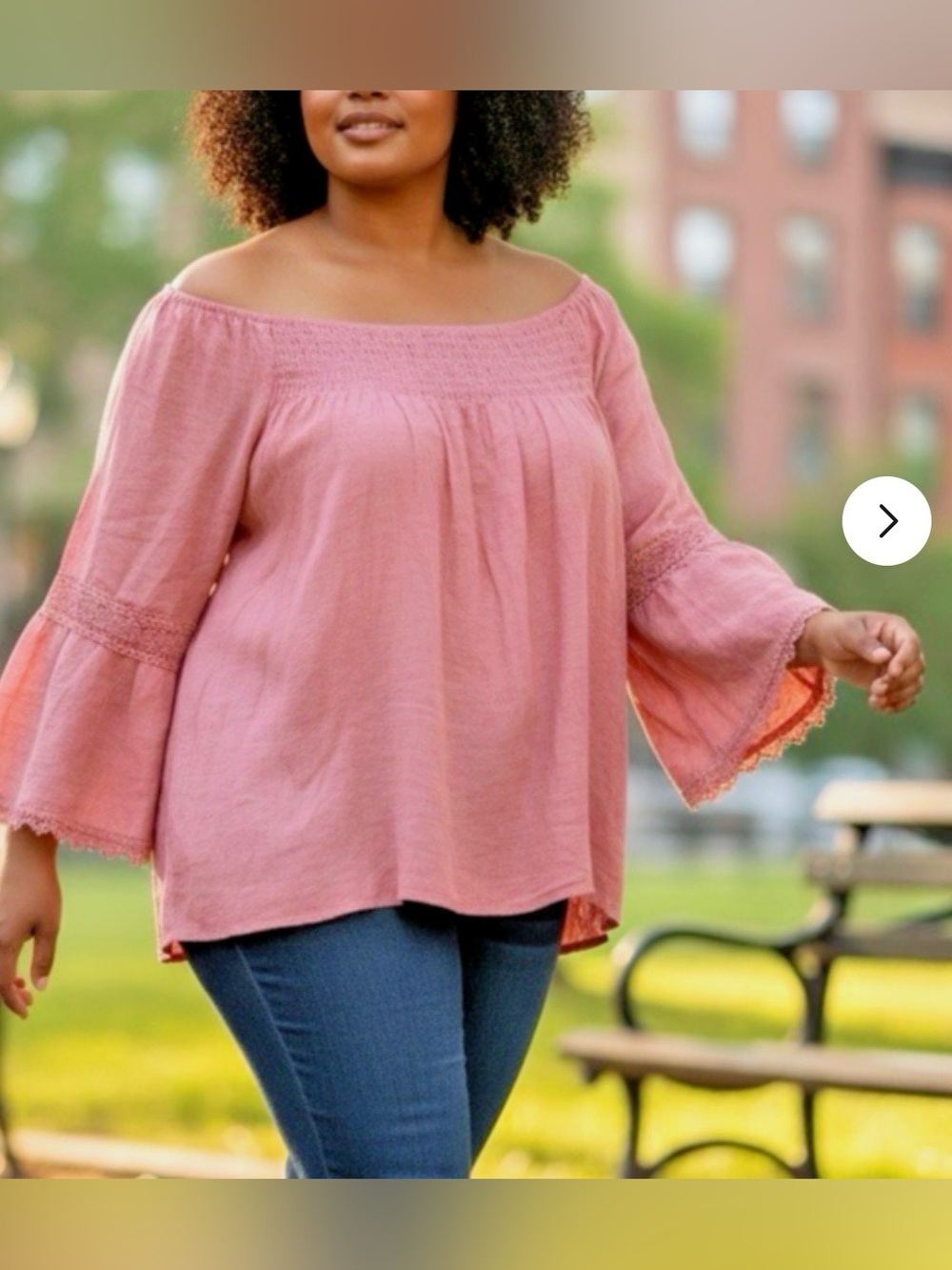 Cato Dusty Rose Off-Shoulder Bell Sleeve Top Size XL NWT